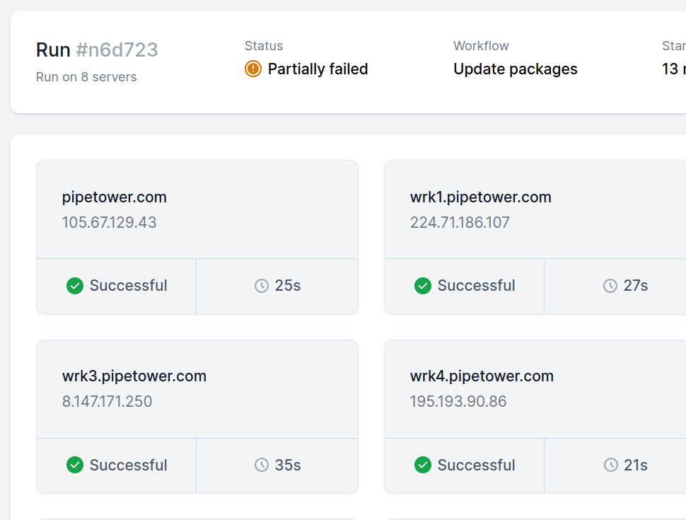 Multi-server Runs, in parallel